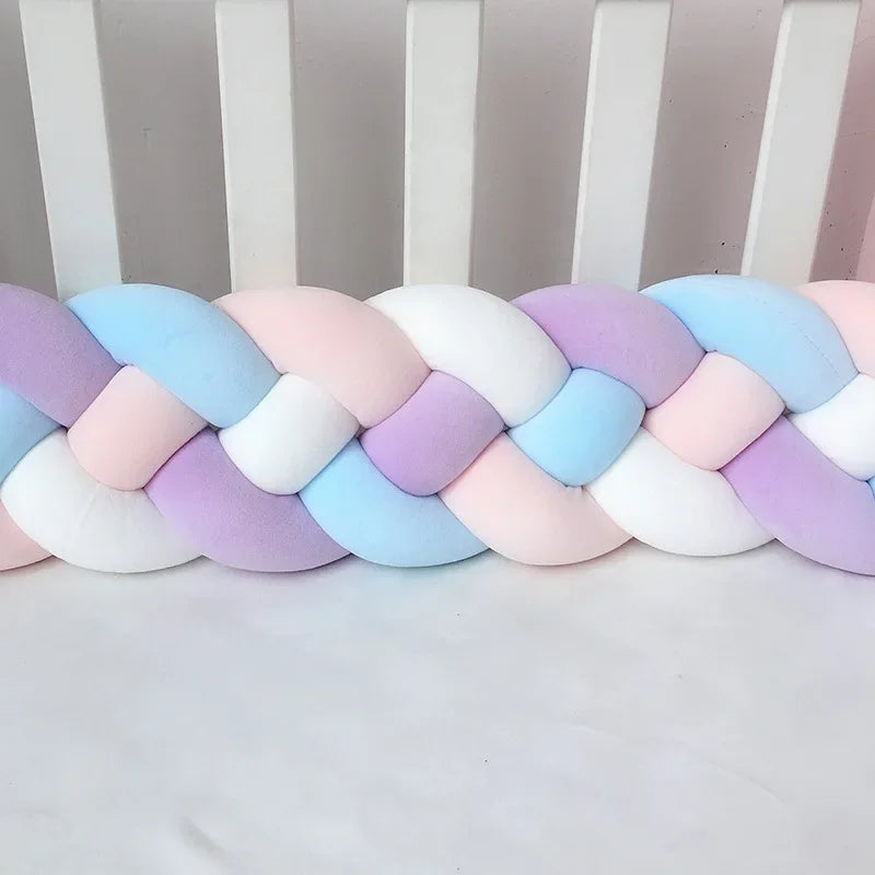 TOUR DE LIT TRESSÉ | ROSE-VIOLET-BLANC