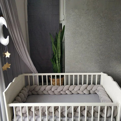 TOUR DE LIT TRESSE | GRIS-ROSE