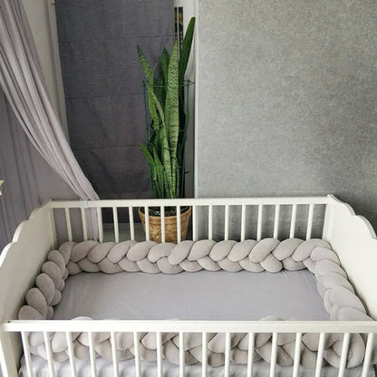 TOUR DE LIT TRESSE | GRIS-ROSE