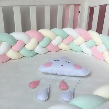 TOUR DE LIT TRESSÉ | ROSE-VIOLET-BLANC