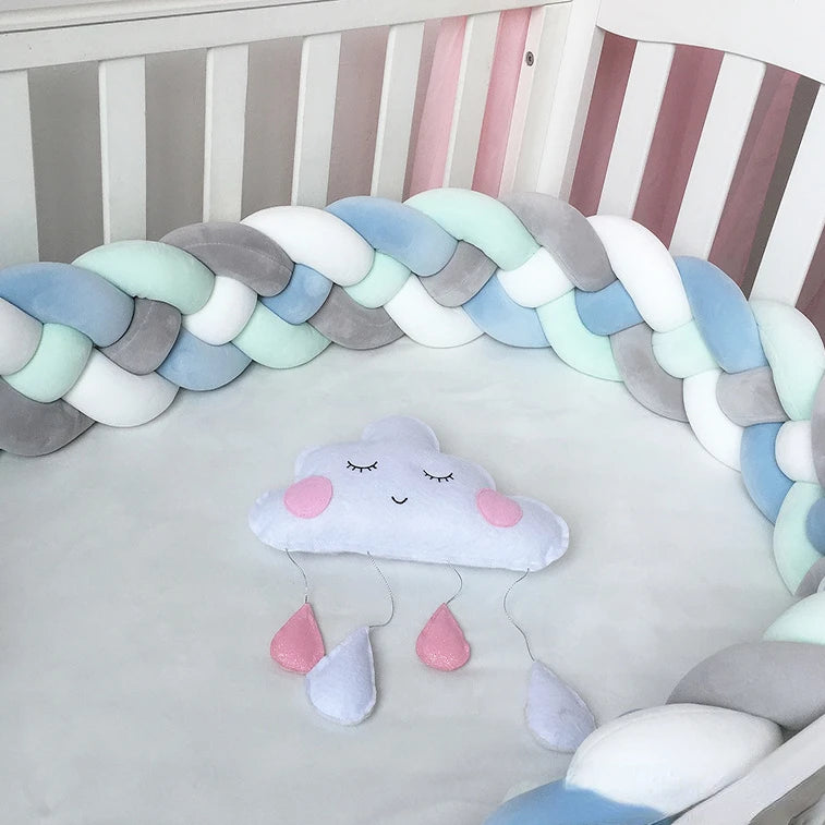 TOUR DE LIT TRESSÉ | ROSE-VIOLET-BLANC